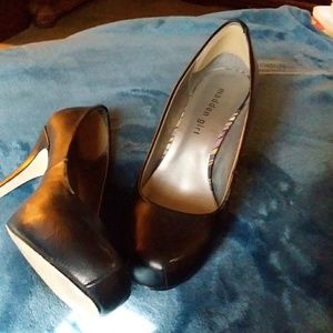 Black pumps with slight platform